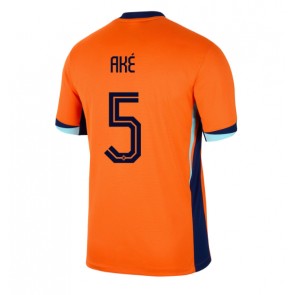 Holland Nathan Ake #5 Hjemmebanetrøje EM 2024 Kort ærmer